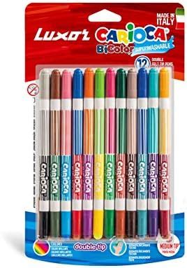 Luxor Carioca : Bi-Color Conical Dual Felt Tip with Washable Ink ...