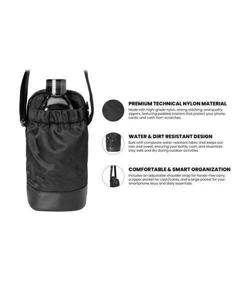 Jet Black Water Bottle Bag – Syutm
