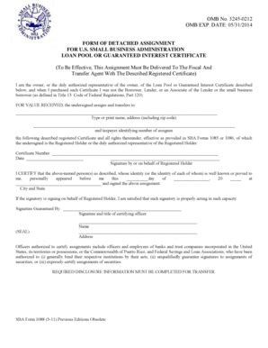 Fillable Online sba SBA Form 1088 (5-11) Previous Editions Obsolete ...