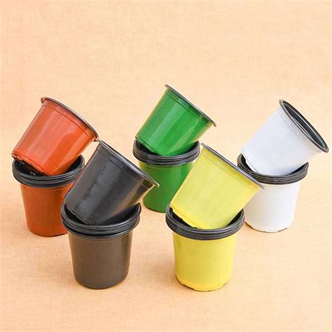 Buy 5.1 inch (13 cm) Round Plastic Thermoform Pot (Mix Color) - Pack of ...