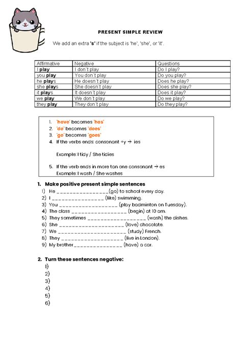 Image result for Presente Simple Ejercicios