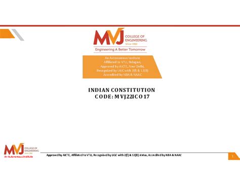 Module 1: Introduction to the Indian Constitution (M VJ22IC O 17) - Studocu