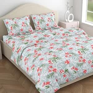 Haus & Kinder Bedsheet,100% Cotton Double Bed Bed Sheet, 186 TC Pure ...