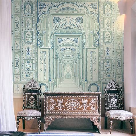 Dilli Darbar Indian Palace Theme Wall Wallpaper, Mint Color – Life n Colors