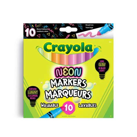 Crayola Neon Washable Markers, Broad Line, 10 Count | Buy Online at ...