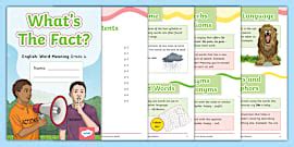 Gr 4 English: What's the Fact? Word Level Revision Booklet