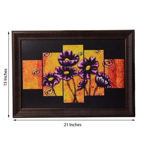 Floral 5 Cut Design Satin Matt Texture UV Art Painting - eCraftIndia Online