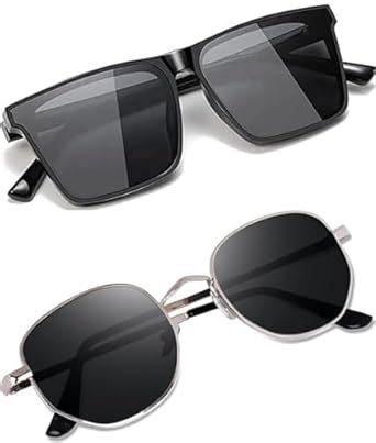 IFLASH Unisex UV Protected Combo Offer Shades Black Goggles Rectangle ...