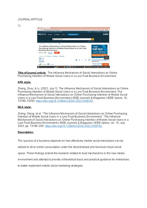 Image result for Research Journal Example