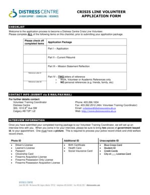 Fillable Online CRISIS LINE VOLUNTEER APPLICATION FORM Fax Email Print ...