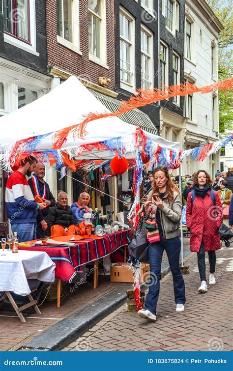 Amsterdam, Netherlands - April 27, 2019: People Buying and Selling on ...