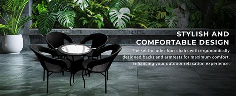 Corazzin Garden Patio Seating Chair and Table Set Outdoor Balcony ...