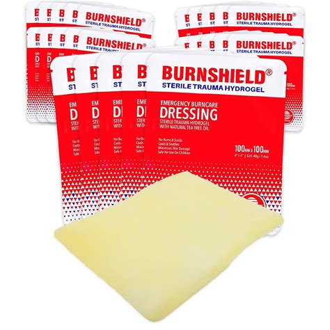 Burnshield Sterile Burn Dressing 25-Count, First Aid Non-Stick Pads for ...