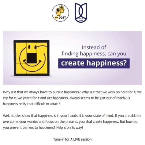 LIVE Webinar on Mind Hacks For Happier You | Welcome to Jawaharlal ...