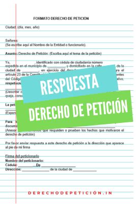 Modelo de respuesta de derecho de petición -【 Derecho de petición