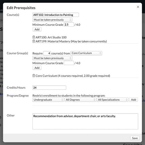 Prerequisites and corequisites – Populi Knowledge Base