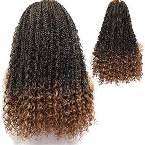 Buy Box Braids Crochet Braids Curly Ends Goddess Box Braids Crochet ...