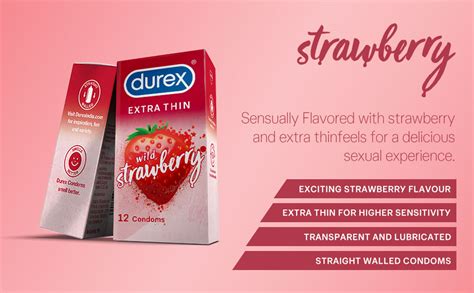 Durex Extra Thin Intense Strawberry Flavoured Condoms