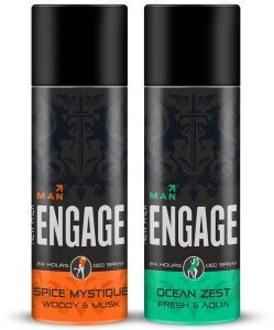 Engage Deo Combo 1 Ocean Zest 150ml & 1 Spice Mystique 150ml Deodorant ...