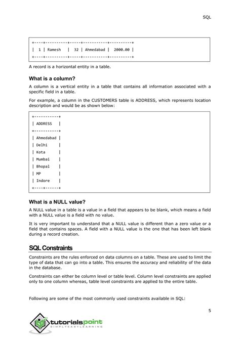 Image result for Basic SQL Tutorial PDF