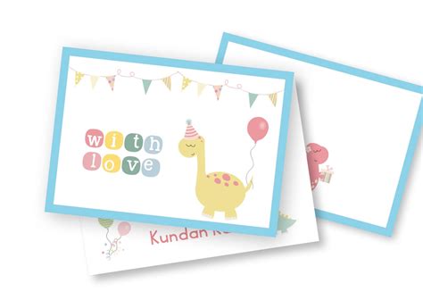 Personalised Folded Card - A Dino Party – Labelshabel