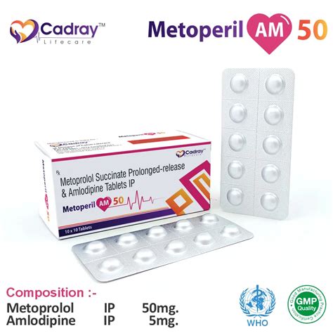 METOPROLOL SUCCINATE 50 MG + AMLODIPINE 5 MG Tablet Metoperil AM 50 Tablet