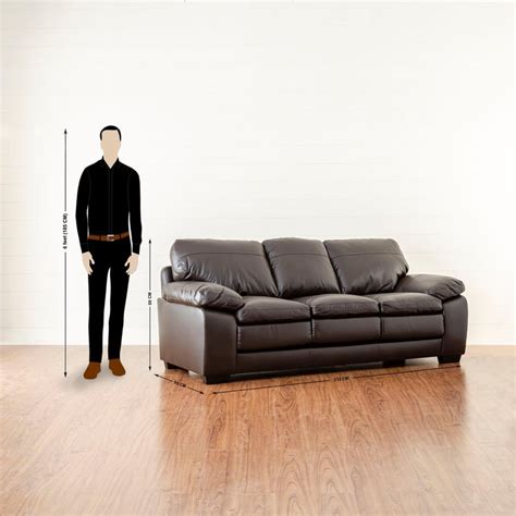 Buy Bendigo Half Leather 3-Seater Sofa - Brown from Home Centre at just ...