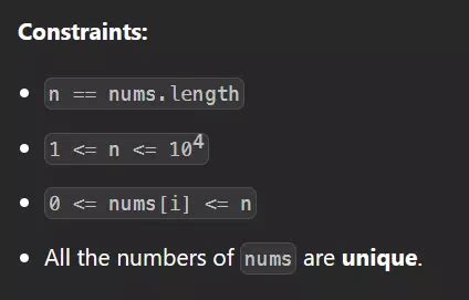 268 Missing Number Java 的图像结果