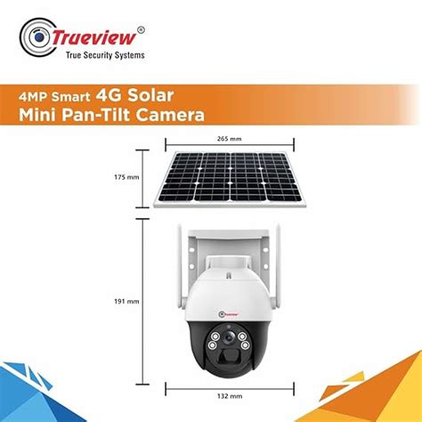 TRUEVIEW 4G SIM 4MP SOLAR POWERED CCTV SECURITY CAMERA WITH SOLAR PANEL ...