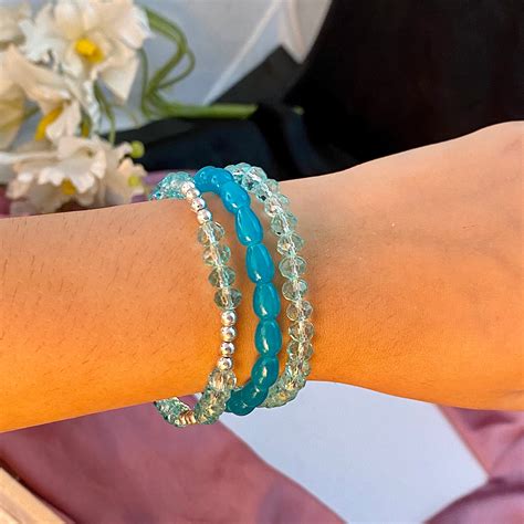 Adjustable Set Of 3 Crystal Beads Bracelet Combo– Oralia India