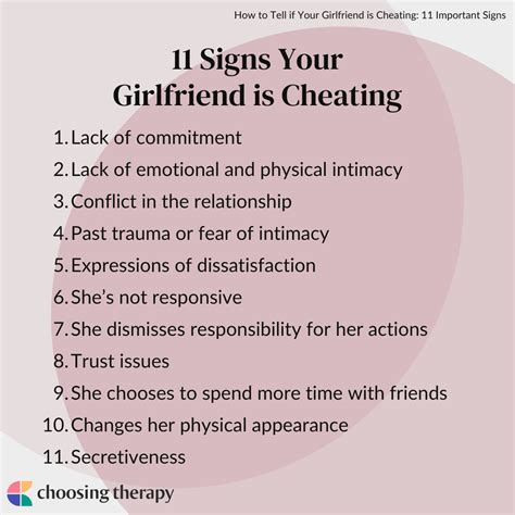 11 Signs Your Girlfriend Might Be Cheating