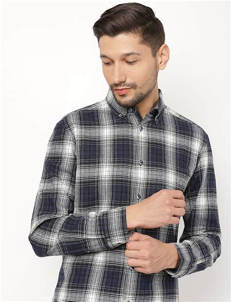 Buy Pure Cotton Checked Button Down Shirt at Marks & Spencer