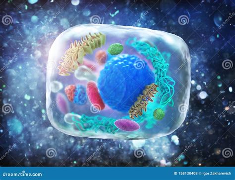 Human Animal Cell Under Microscope. Stock Illustration - Illustration ...