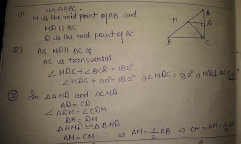 ABC is a triangle right angled at C.A line through the mid-point M of ...
