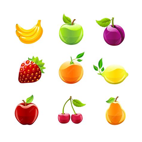 Premium Vector | Fruits design vector set collection vector illustration