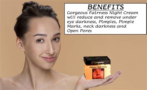 Gorgeous Fairness Night Cream, Removes Pimple Marks, Open Pores, Under ...