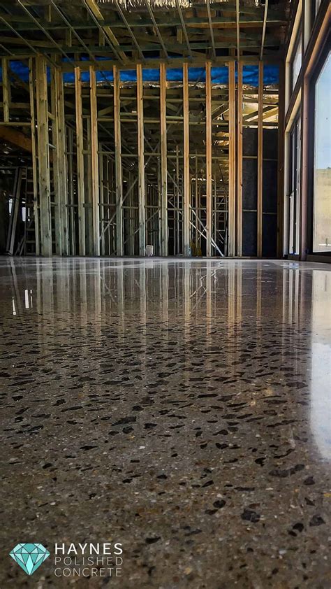 Want an amazing living room with polished concrete floors?