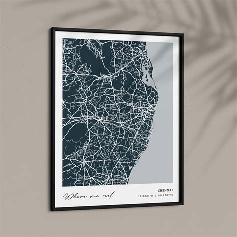 Personalized Map Poster - Blue - Modern – Nook At You