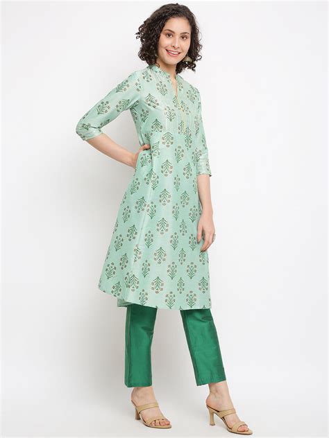 Mint Green Printed Kurta Set – Imara