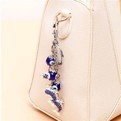 Dolphin Evil Eye Keychain
