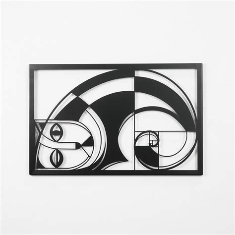 Buy Golden Ratio Metal Wall Art Fibonacci Spiral Lazy Cat Wall Decor ...