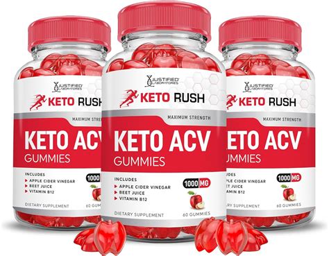 Amazon.com: Justified Laboratories (3 Pack Keto Rush Keto ACV Apple Cider Vinegar Boost ...