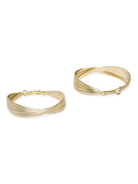 Textured Matte Gold Hoops – ChicMela