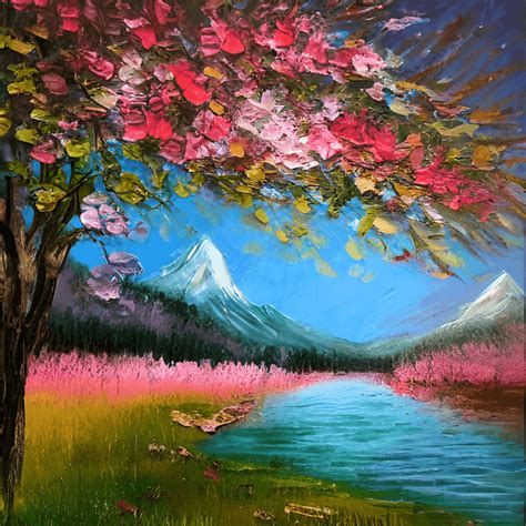 Acrylic Painting Nature Realistic Relief Palette Knife Painting ...