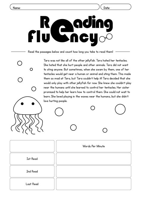 18 First Grade Reading Fluency Worksheets - Free PDF at worksheeto.com