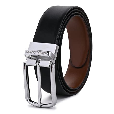 Italian Leather Reversible Black & Brown Belt for Men - Silver Buckle ...
