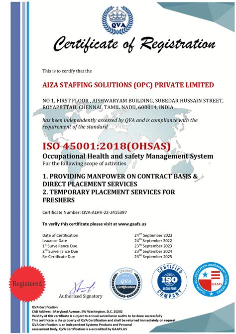 Aiza Staffing Solutions (Opc) Private Limited