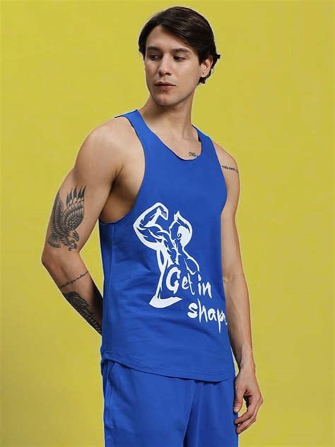 GET IN SHAPE GYM T-SHIRT ROYAL BLUE.