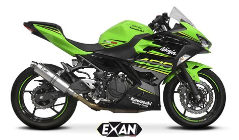 Kawasaki Ninja 400 2018-2019 Exan Exhaust Silencer X-GP Carbon/Titaniu ...