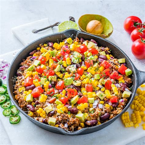 One-Pan Tex-Mex Hearty Turkey + Rice Skillet for the Whole Fam! | Clean ...